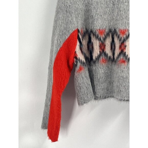 Max & Co Gray Crew Neck Crop Sweater Mohair Alpaca Sz Small - Picture 3 of 7